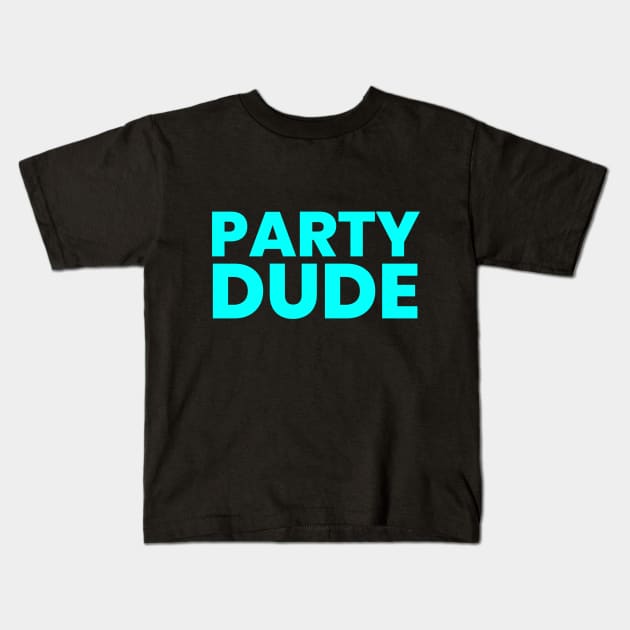 Party Dude Kids T-Shirt by TommySniderArt